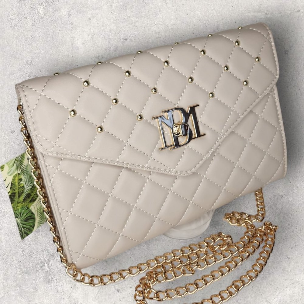 Badgley Mischka - Diamond Quilted Crossbody Envelope Purse - Off White - NWT